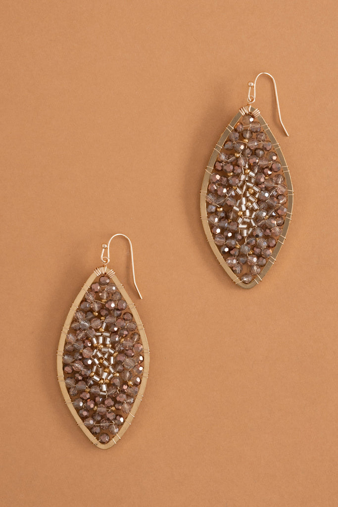 Sparkling Copper Crystal Earrings - Nakamol