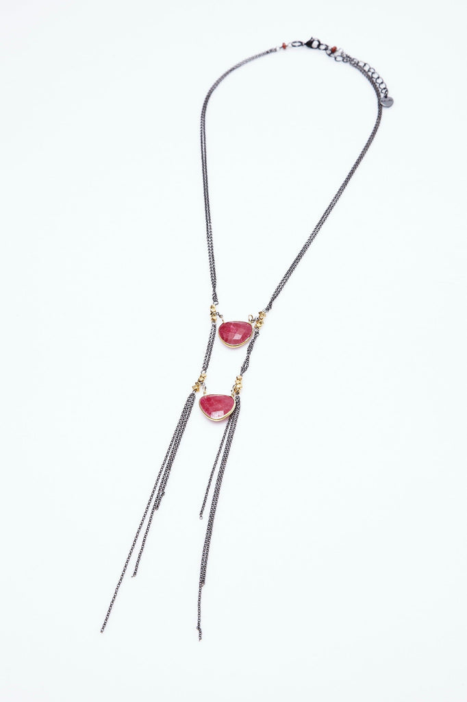 Garnet Double Layer Necklace - Nakamol