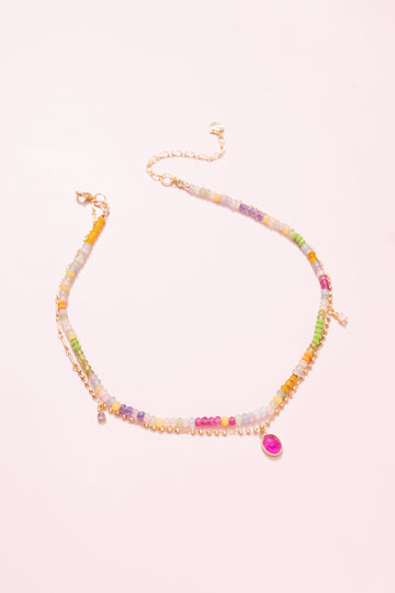 Rainbow Fuschia Beaded Necklace - Nakamol