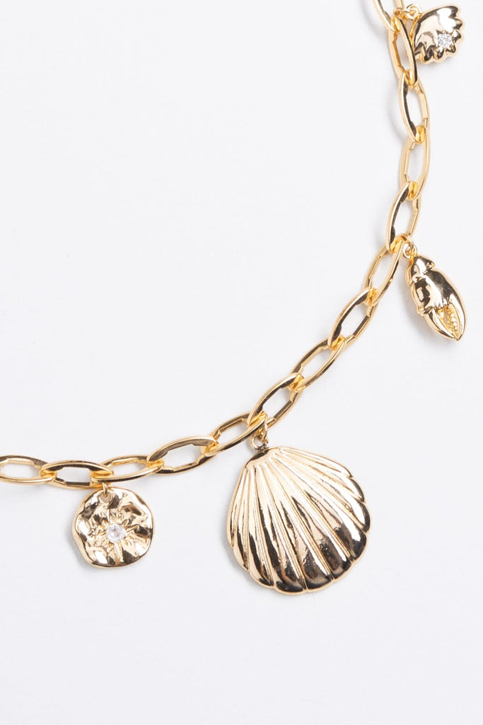 Natural Sea Charm Gold Necklace - Nakamol