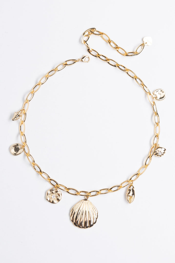 Natural Sea Charm Gold Necklace - Nakamol