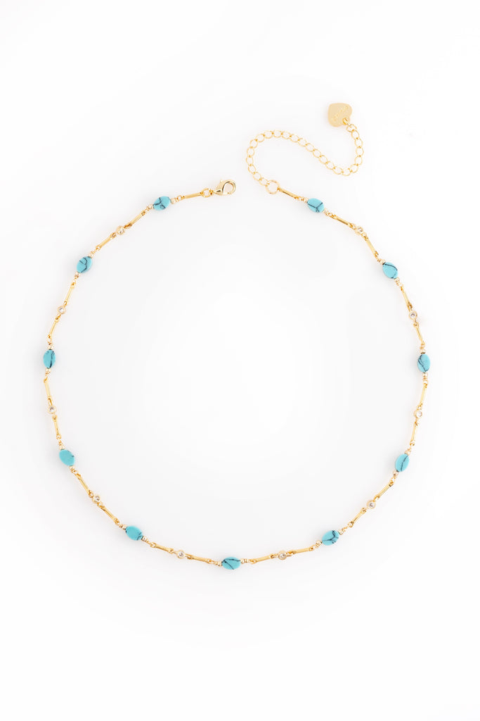 Turquoise Gold Dainty Necklace - Nakamol