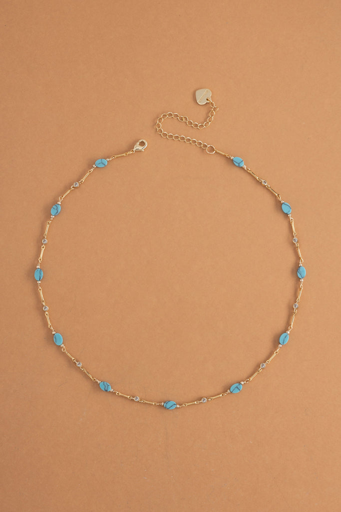 Turquoise Gold Dainty Necklace - Nakamol