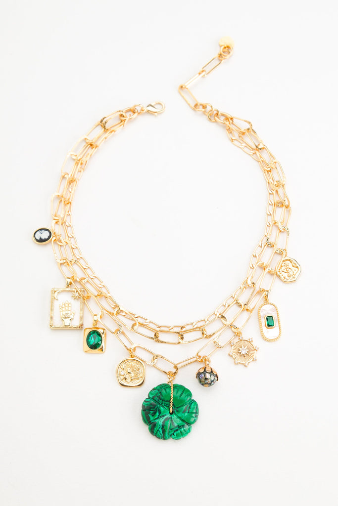 Clover Charm Stone Statement Necklace - Nakamol