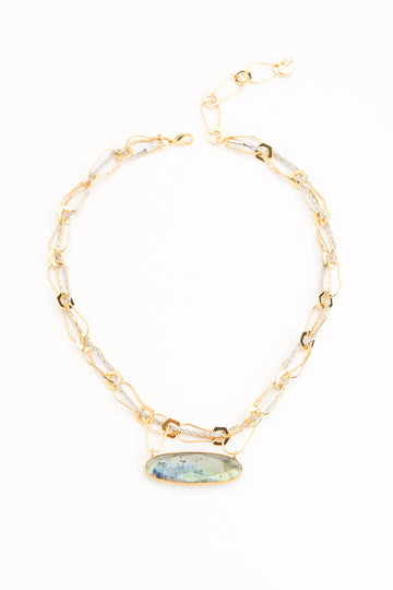Labradorite Charm Chain Mix Necklace - Nakamol