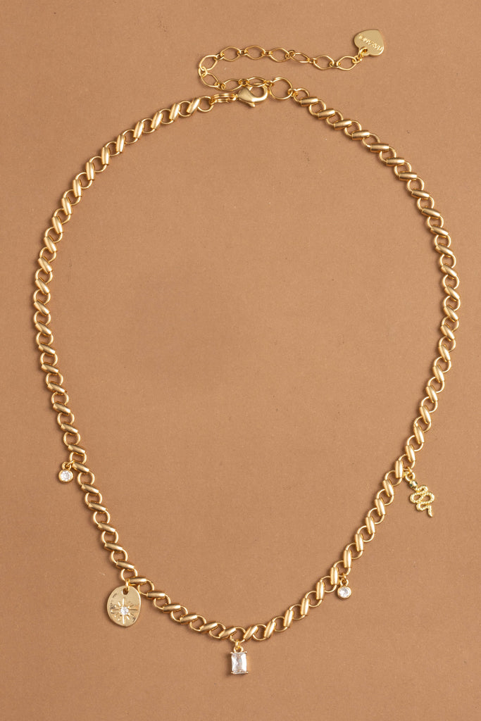 Chunky Chain Gold Charm Necklace - Nakamol