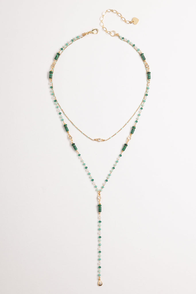 Green Mix Lariat Necklace - Nakamol