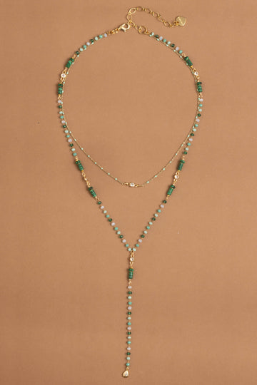 Green Mix Lariat Necklace - Nakamol