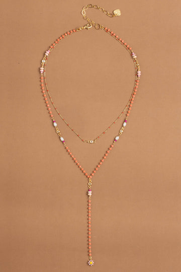 Tangerine Delight Lariat Necklace - Nakamol
