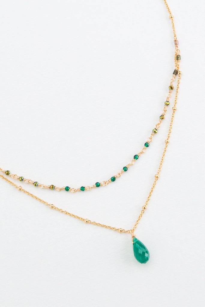 Sheen Green Pendant Layer Necklace - Nakamol