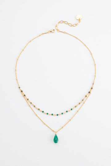 Sheen Green Pendant Layer Necklace - Nakamol