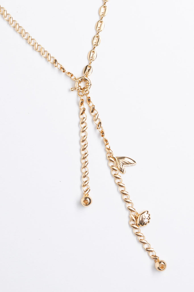 Gold Chain Lariat Necklace - Nakamol