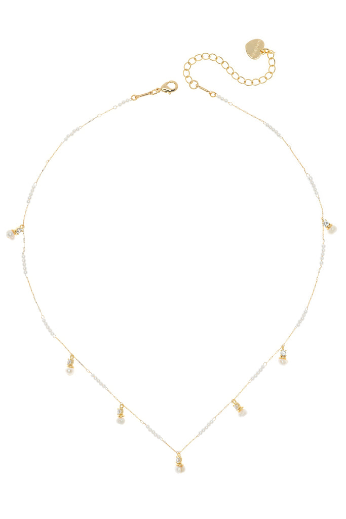 White Pearl Charm Necklace - Nakamol