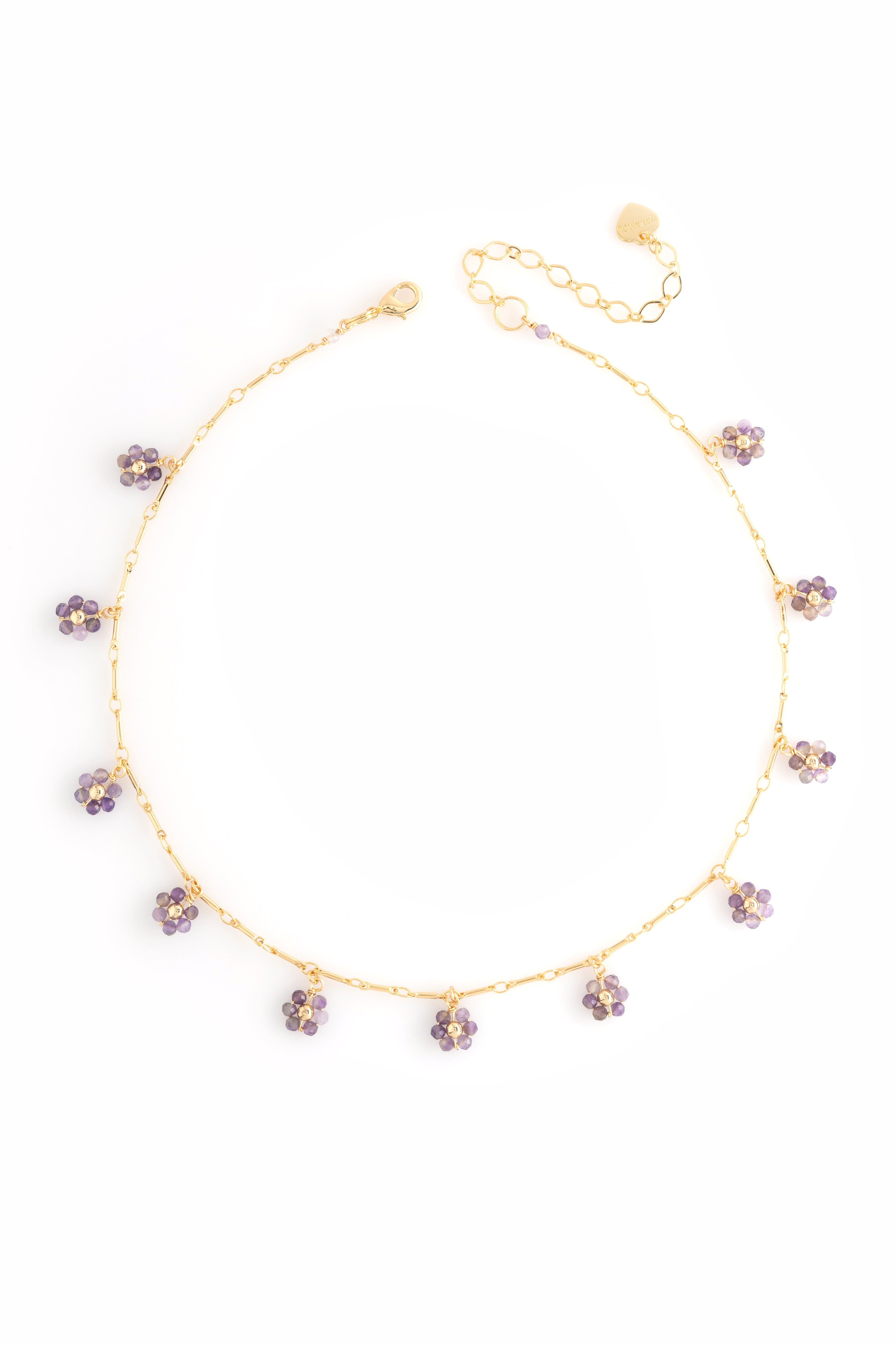 AMETHYST FLOWER CHARM NECKLACE – Nakamol