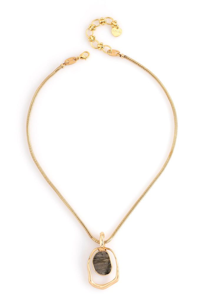 Labradorite Gold Frame Necklace - Nakamol