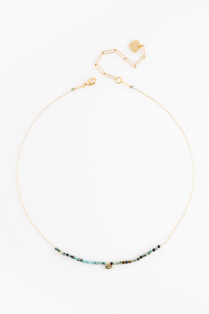 Unakite Beaded Chain Necklace - Nakamol