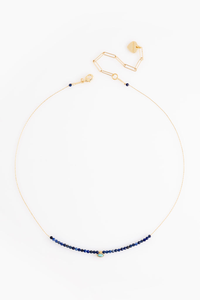 Lapis Lazuli Beaded Chain Necklace - Nakamol