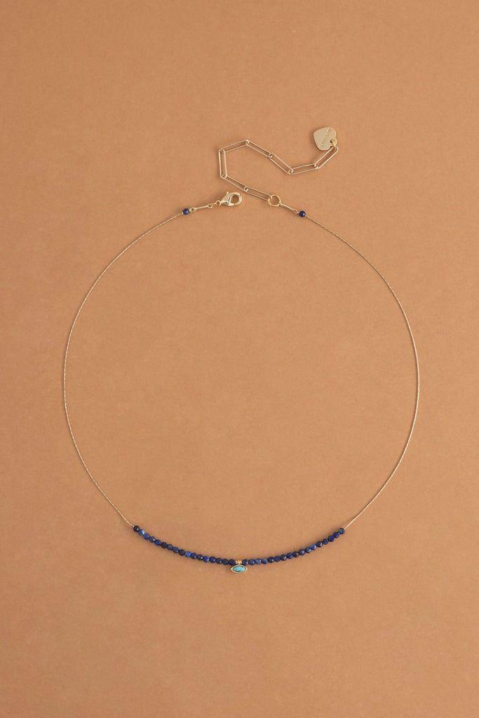 Lapis Lazuli Beaded Chain Necklace - Nakamol