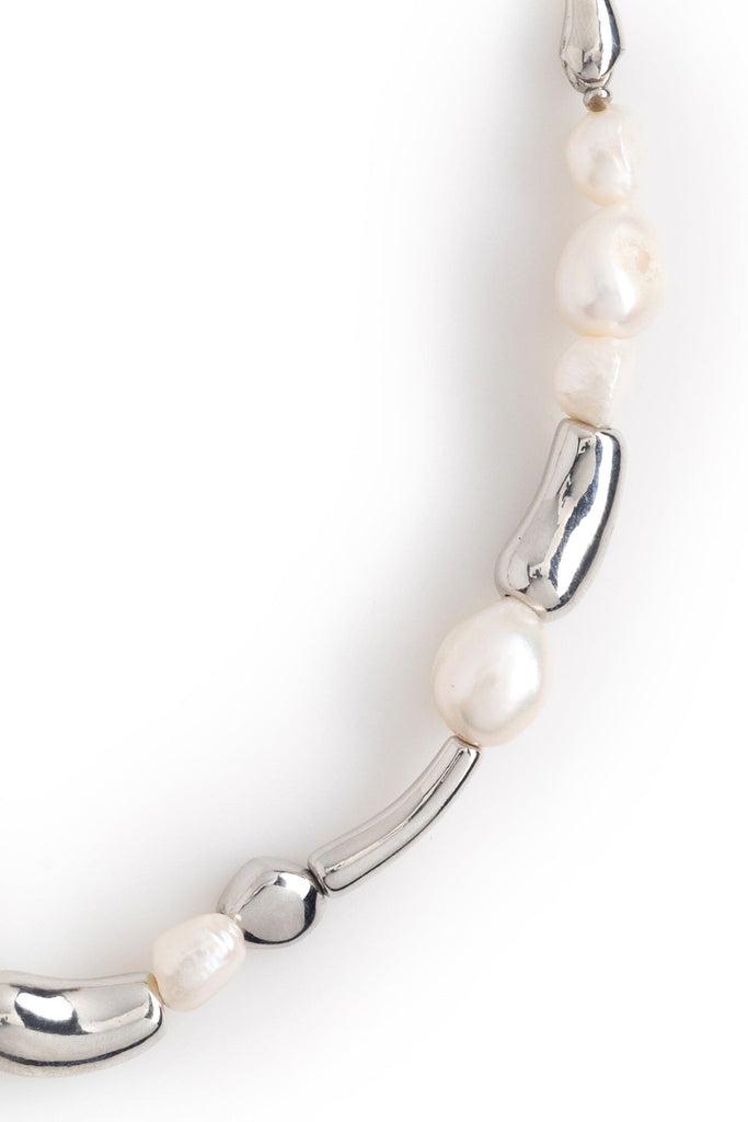 Pearl Rhodium Short Necklace - Nakamol