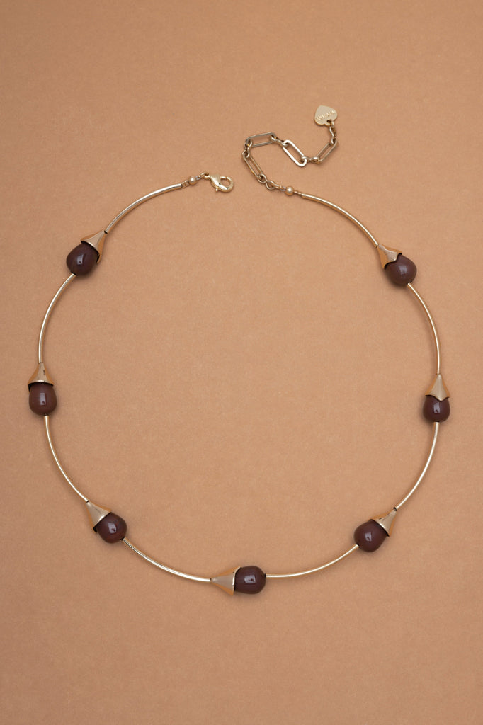 Brown Jasper Gold Necklace - Nakamol