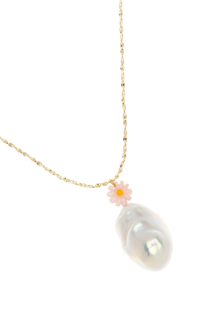 Freeform White Pearl Pendant Necklace - Nakamol