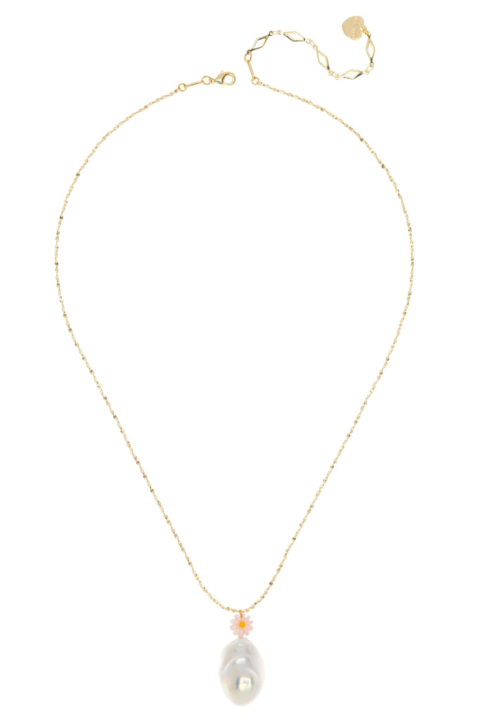 Freeform White Pearl Pendant Necklace - Nakamol