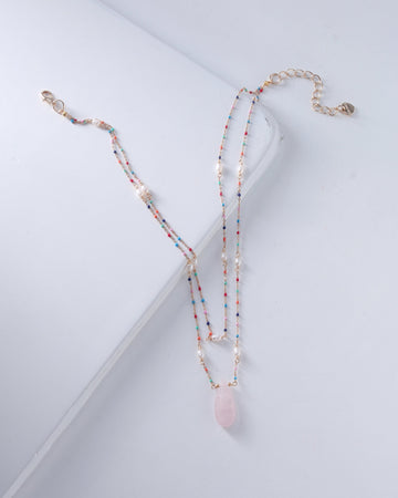 Blushing Quartz Pendant Layer Necklace - Nakamol