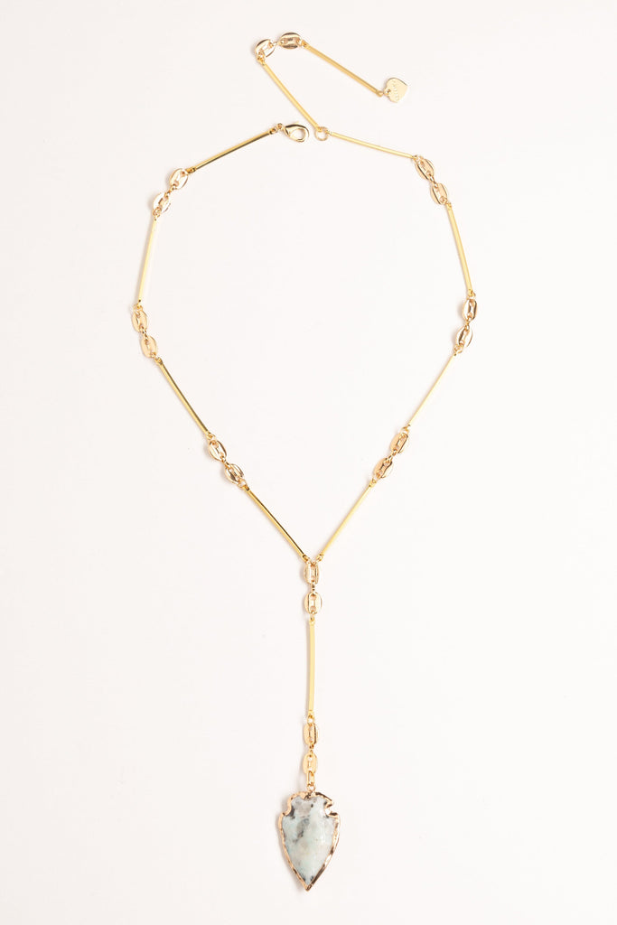Dalmatian Pendant Gold Lariat Necklace - Nakamol