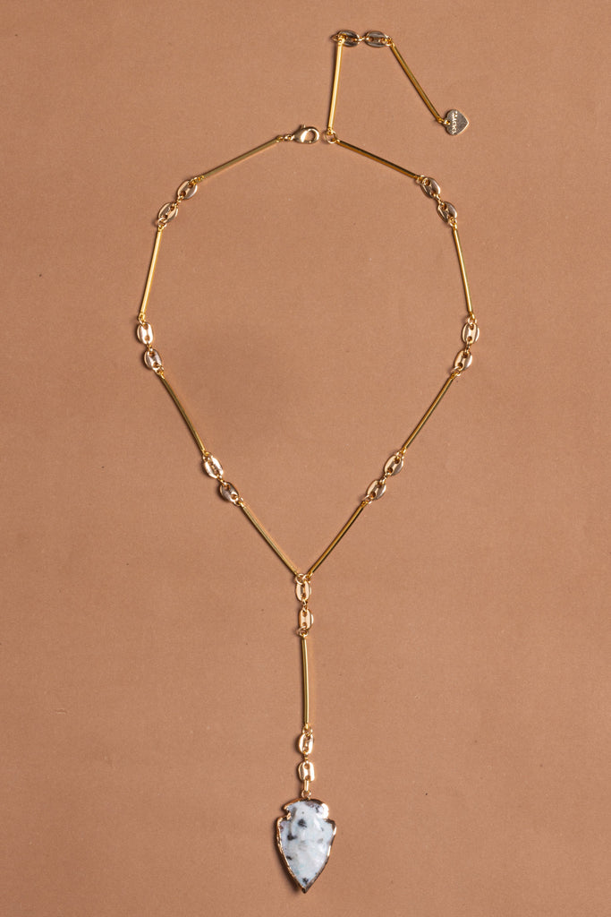Dalmatian Pendant Gold Lariat Necklace - Nakamol