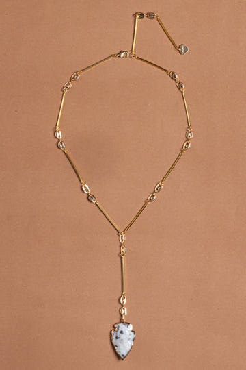 Dalmatian Pendant Gold Lariat Necklace - Nakamol