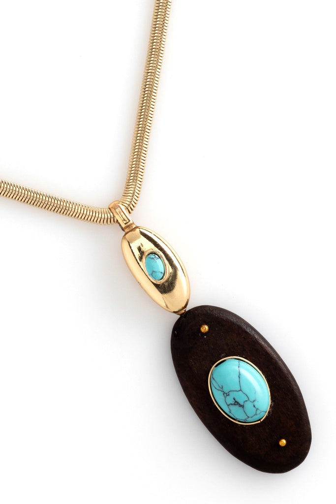 Brown Turquoise Pendant Necklace - Nakamol