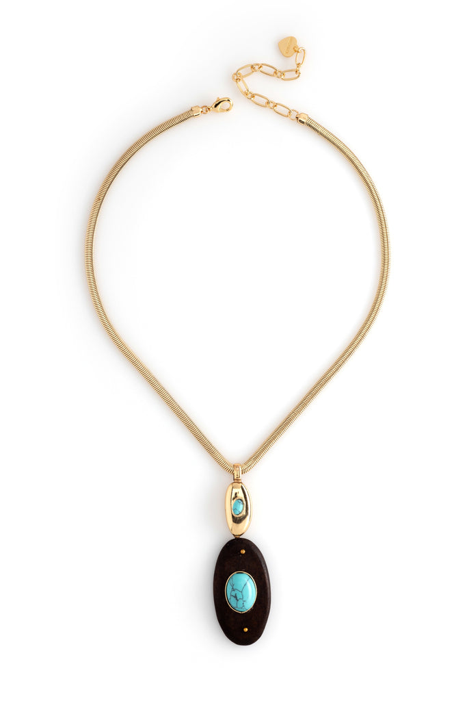 Brown Turquoise Pendant Necklace - Nakamol