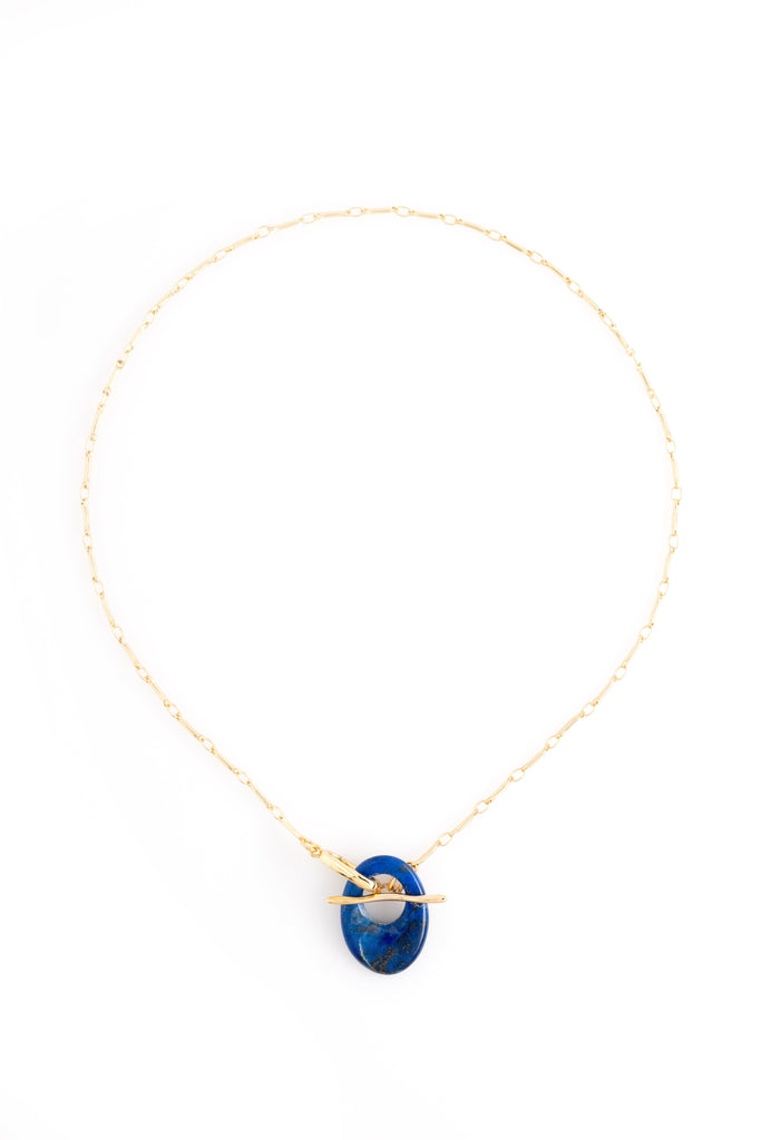 Lapis Lazuli Disc Pendant Necklace - Nakamol