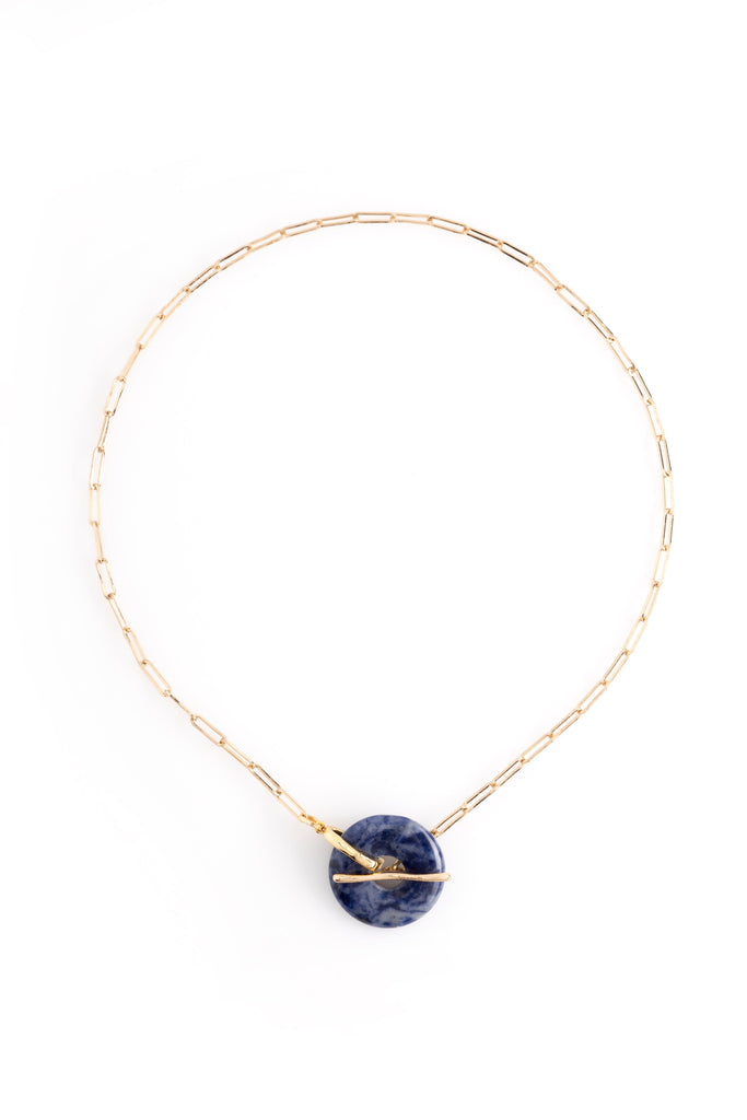 Sodalite Disc Pendant Necklace - Nakamol