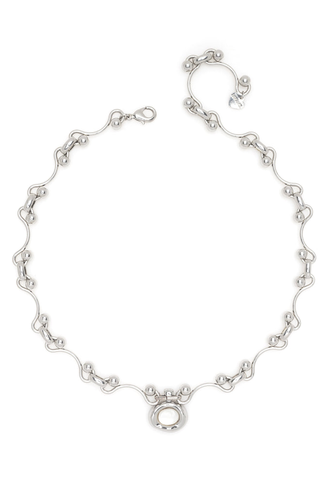 Moonstone Curve Ball Chain Necklace - Nakamol