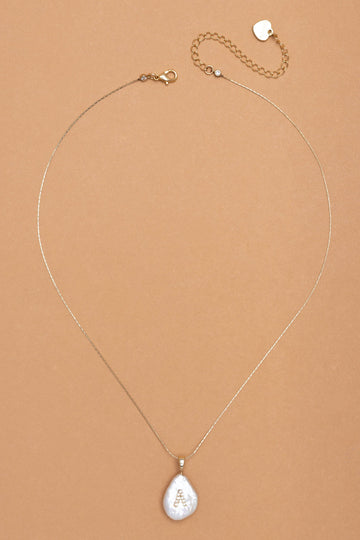 Z White Pearl Pendant Necklace - Nakamol