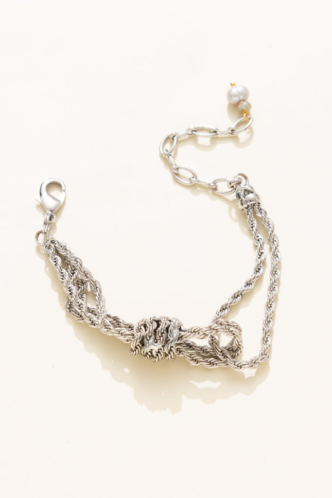 Rhodium Twisted Chain Bracelet - Nakamol