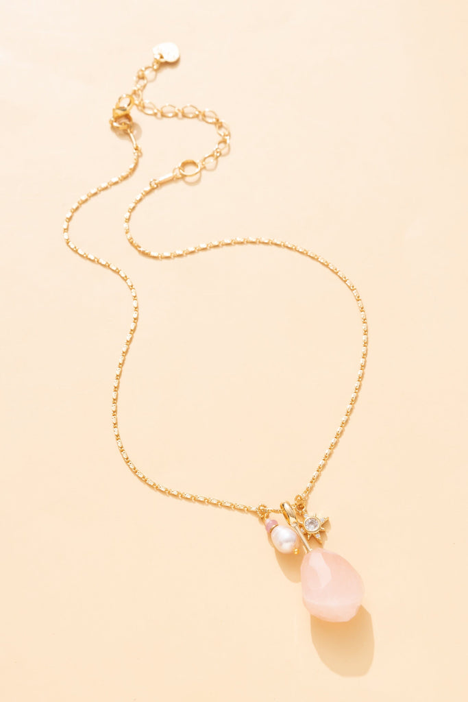 Rose Quartz Minimalist Necklace - Nakamol