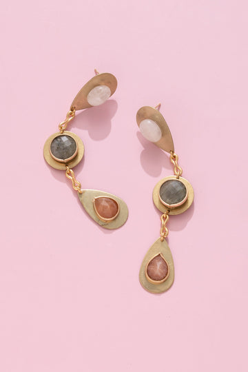 Peach Orbs Drop Earrings - Nakamol