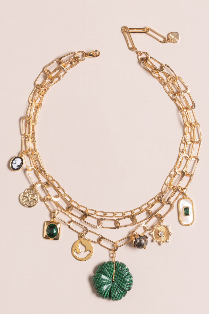 Clover Charm Stone Statement Necklace - Nakamol