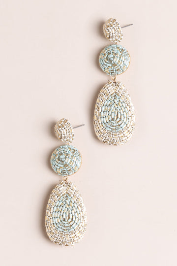 Gold Teal Drop Earrings - Nakamol