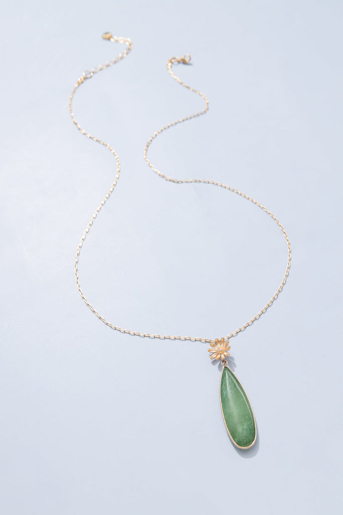 Green Stone Long Pendant Necklace - Nakamol