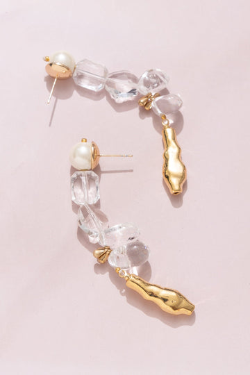 Crystal Gold Drop Earrings - Nakamol