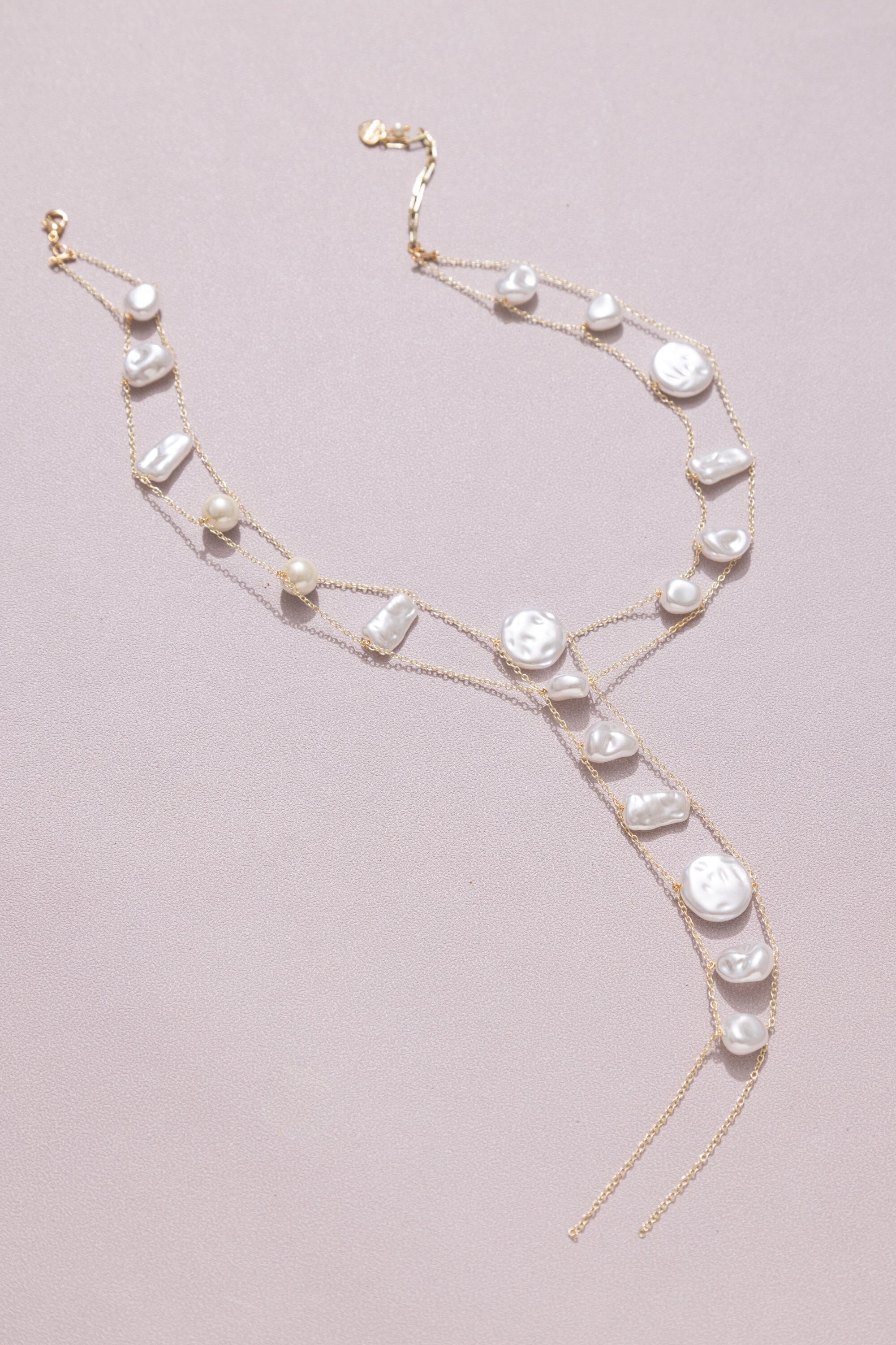 Freeform White Pearl Y Necklace – Nakamol