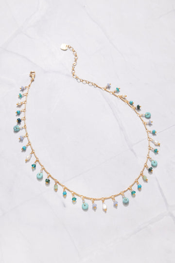 Turquoise Stone Charm Necklace - Nakamol