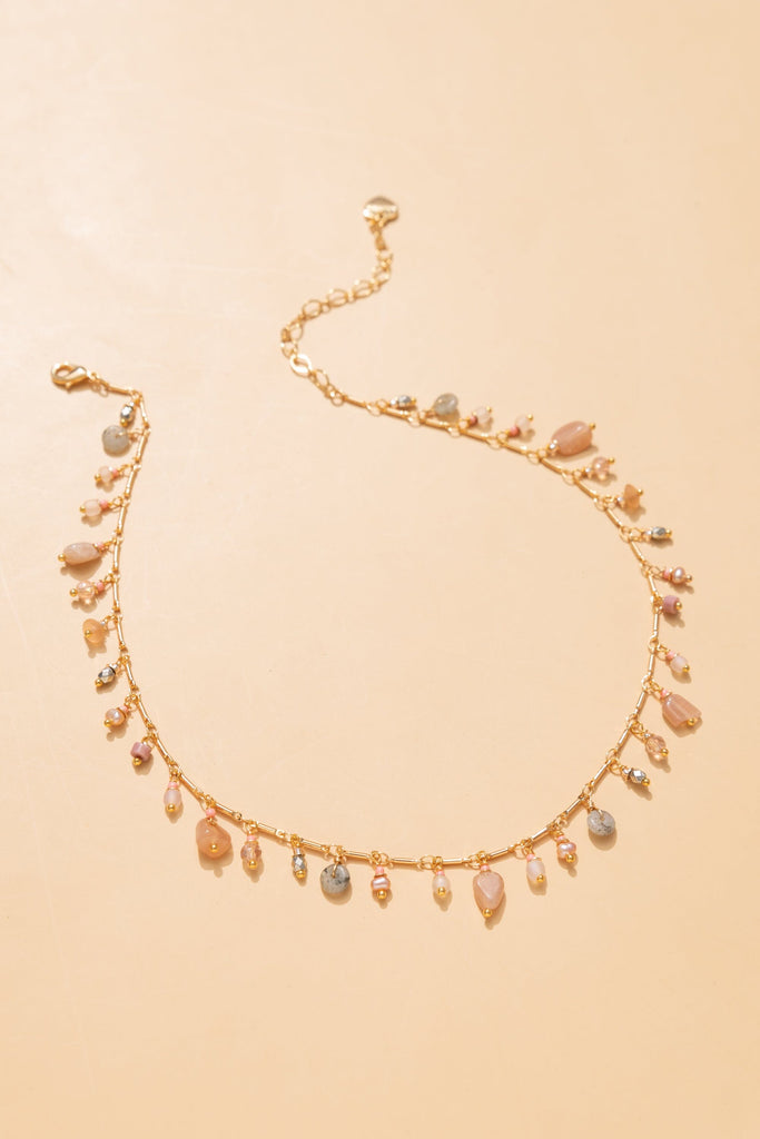 Peach Stone Charm Necklace - Nakamol