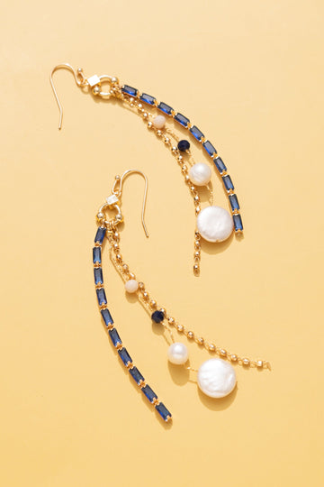 Montana Blue and Pearl Drop Earrings - Nakamol