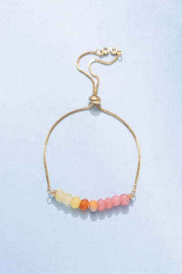 Pink Yellow Pull Ball Bracelet - Nakamol