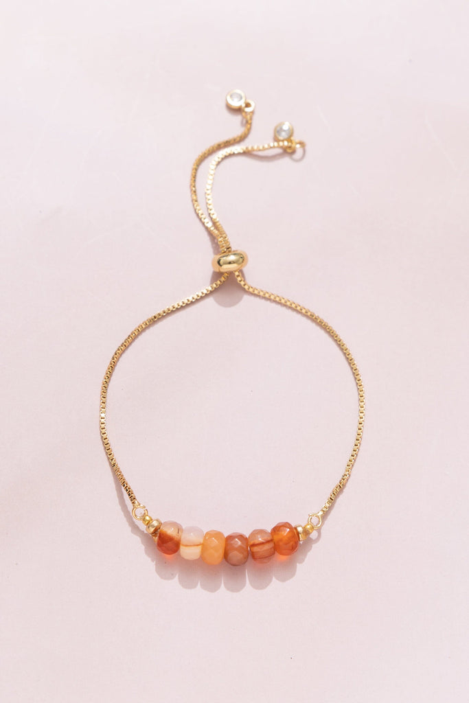 Orange White Pull Ball Bracelet - Nakamol
