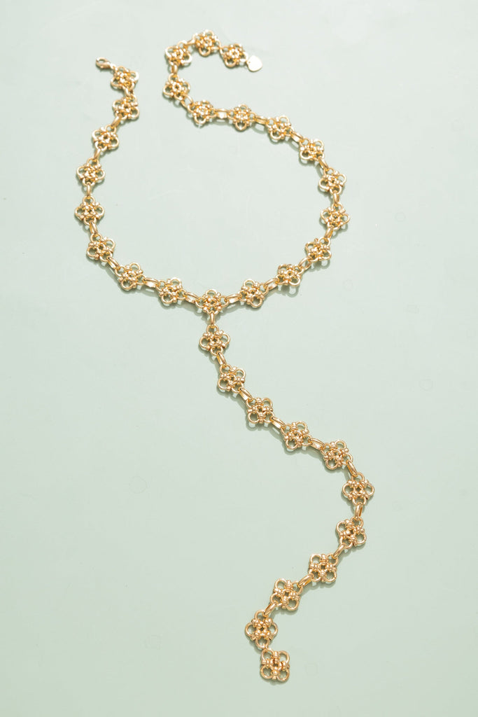 Popcorn Chain Link Lariat Necklace - Nakamol